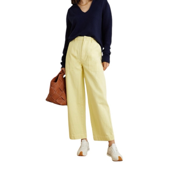 Alex Mill Patrick High-Rise Wide-Leg Yellow Denim Jeans - Picture 1 of 7